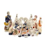 ASSORTED VICTORIAN STAFFORDSHIRE FIGURES, including base-titled 'Tam O Shanter & Sooter Johnny', 'St