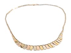 9CT GOLD TRI-COLOUR FRINGE NECKLACE, 40cms long, 5.0gms, in box Provenance: private collection