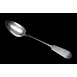 VICTORIAN PROVINCIAL SILVER BASTING SPOON, Thomas Sewell, Newcastle 1868, fiddle pattern with