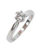 PLATINUM SOLITAIRE DIAMOND RING, diamond appr. 0.5cts, gross wt. appr. 6.1g Provenance: private