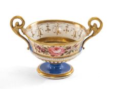 CHAMBERLAIN WORCESTER CABINET CUP, dated 1824, of campana vase shape, outside decorated by Hayton,