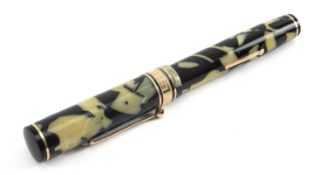 WAHL-EVERSHARP FOUNTAIN PEN, pearl and black, with 'deco' band, leverfill, with 'flexible' nib, 13.