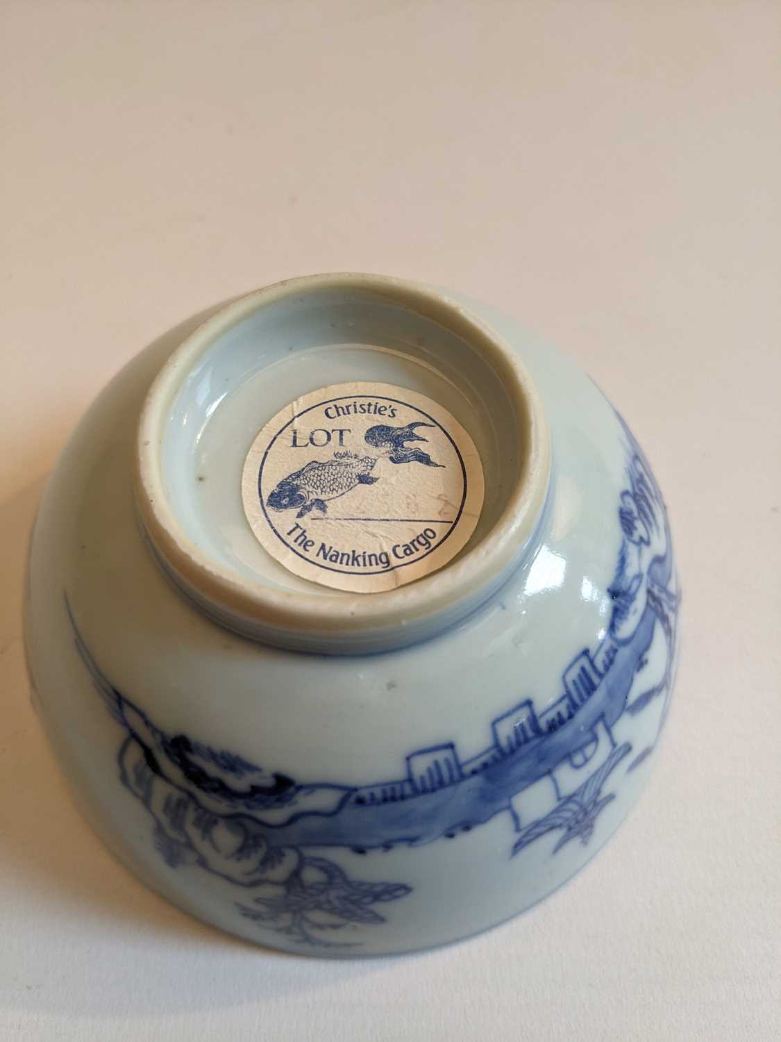 CHINESE 'NANKING CARGO' BLUE & WHITE PORCELAIN BOWL, c. 1751, painted with an island and temple, - Image 3 of 3