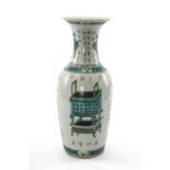 LARGE CHINESE FAMILLE ROSE 'ANTIQUES' VASE, Republic, of baluster form, enamelled with four