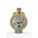 CHINESE FAMILLE ROSE 'DOUBLE PHEASANT' MOON FLASK, 6-character Tongzhi seal mark, enamelled with