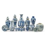 ASSORTED CHINESE BLUE & WHITE PORCELAIN, 19th/20th Century, including Kangxi-style pear shaped