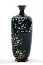 JAPANESE CLOISONNE VASE, Meiji Period, by Ota Kichisaburo, Nagoya, of tapering square section,