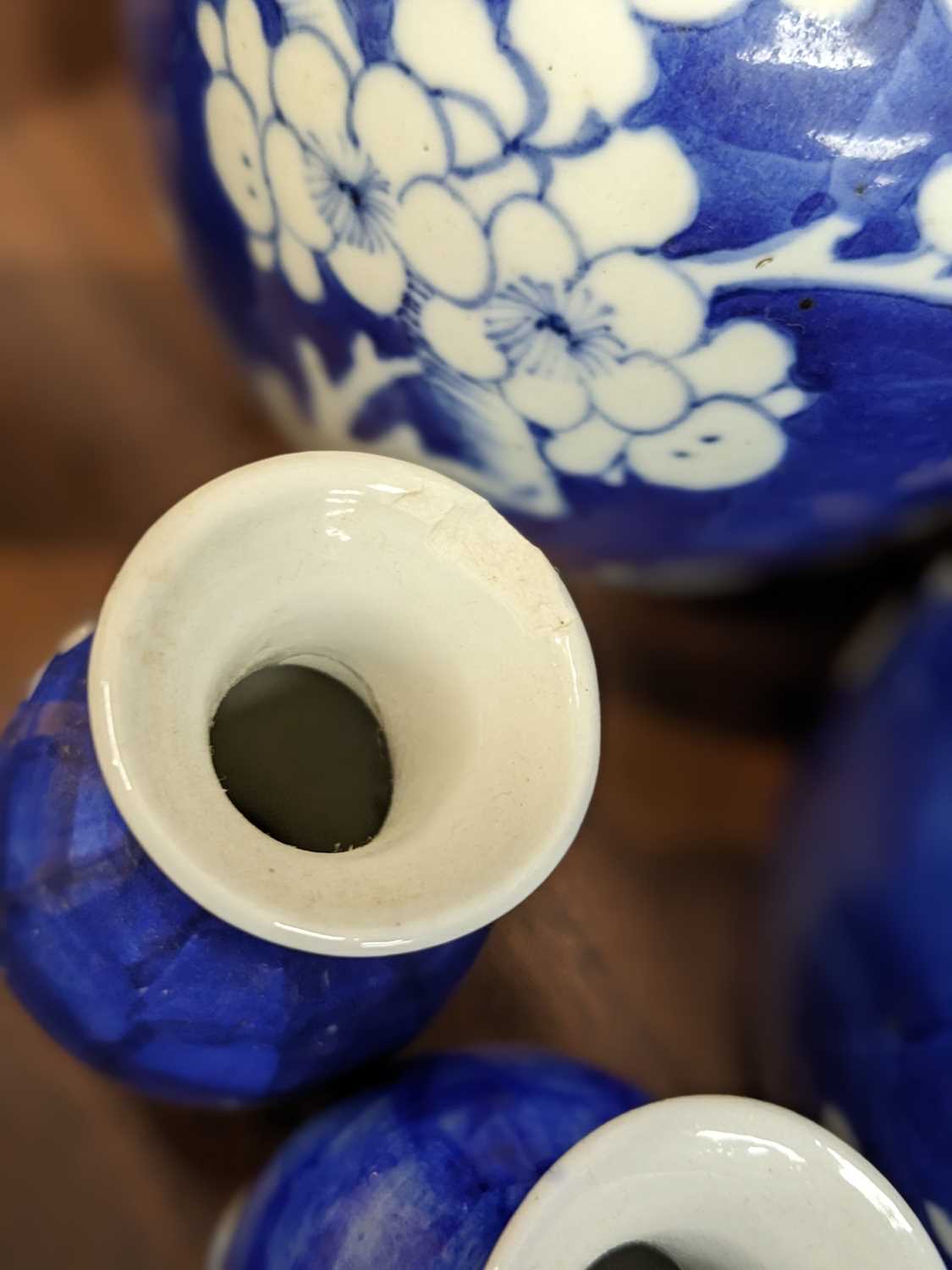 ASSORTED CHINESE BLUE & WHITE 'PRUNUS' VASES, 19th/20th Century, including baluster vases, vases and - Image 4 of 7