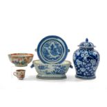 ASSORTED CHINESE PORCELAIN, 18th-20th Century, including blue and white canted rectangular tureen,