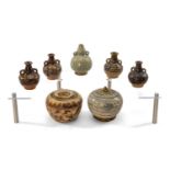 INTERESTING COLLECTION ANCIENT THAI STONEWARES, 14th-16th C., including Swankalok stoneware jar &