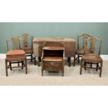 ANTIQUE FURNITURE ASSORTMENT to include mahogany gateleg table, 76cms H, 115cms W, 82cms D (open),