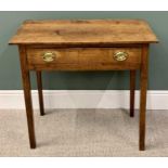 ANTIQUE OAK SINGLE DRAWER HALL TABLE, 79cms H, 86cms W, 48cms D