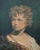 ITALIAN (?) SCHOOL oil on canvas - antique head and shoulders portrait of a young boy,