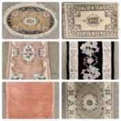 SIX WASHED WOOLEN CHINESE RUGS various colours / dimensions (see additional images), G H Frith &