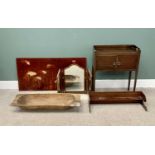 OCCASIONAL FURNITURE ITEMS including a mahogany night cabinet, 85cms H, 68cms W, 32cms D, folding