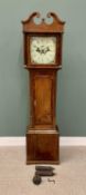 NORTH WALES LONGCASE CLOCK BY R JONES OF RUTHIN circa 1860, painted square dial set with Arabic