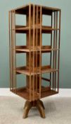 REVOLVING VINTAGE BOOKCASE being a less common taller example with four shelves, 160cms H , 55cms W,