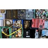 GARAGE CONTENTS to include a comprehensive set of cased drill bits, fixings, ETC