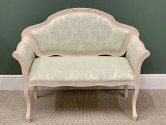 NEATLY PROPORTIONED PARLOUR COUCH subtly painted and classically upholstered, 89cms H, 107cms W,