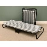 FOLDING GUEST BEDS appear to be unused, 30cms H, 200cms L, 77cms W
