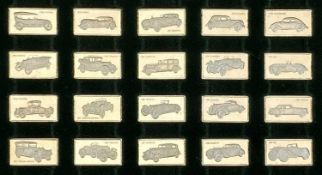 SET OF 100 JOHN PINCHES SILVER INGOTS commemorating 100 Greatest Cars, circa 1975, in original
