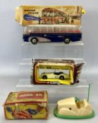 METTOY BOXED TINPLATE & PLASTIC LUXURY MOTORCOACH with electric lights, Corgi cars of the 50s