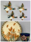 BESWICK FLYING DUCK WALL ORNAMENTS - a graduated set of three, Nos 596/2, 596/3, 596/4, 21cms the