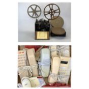 G B EQUIPMENTS LTD MODEL L.516 PROJECTOR, no. 8461-909, with 4 x spools, two in tins, and 7 x