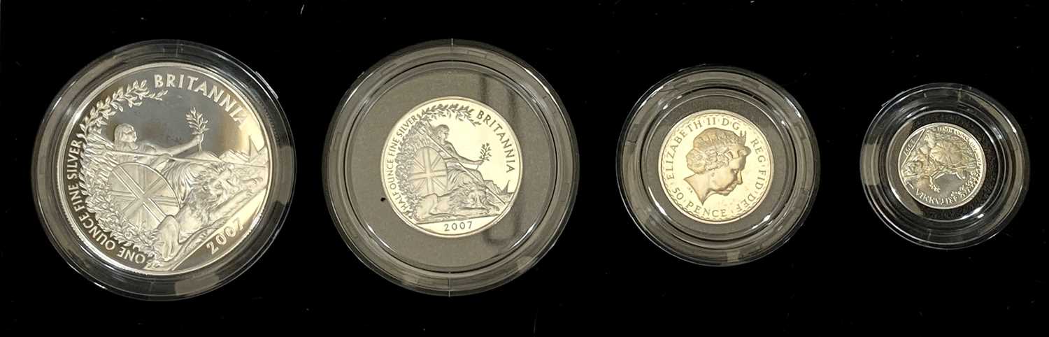 EIGHT ROYAL MINT SILVER PROOF COINS COLLECTION to include a 2007 silver proof four-coin set, - Image 2 of 2