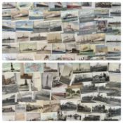 ANTIQUE & VINTAGE POSTCARDS: BLACK & WHITE AND COLOUR, including ships, railway, lighthouses, planes