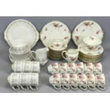 ROYAL DOULTON TEA SERVICE FOR 12, painted with pink roses and with gilded border, 39 pieces, and a