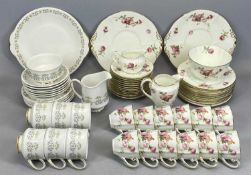 ROYAL DOULTON TEA SERVICE FOR 12, painted with pink roses and with gilded border, 39 pieces, and a