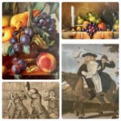 H VAN BERGEN oil on canvas - still life of fruit, 50 x 60cms, oils on canvas, a pair - still lives