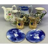 DOULTON BURSLEM BLUE CHILDREN SERIES OVAL PLATES, A PAIR, 24.5 x 19.5cms, Victorian ceramic jugs,