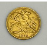 VICTORIA GOLD HALF SOVEREIGN, 1900