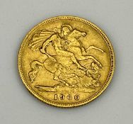 VICTORIA GOLD HALF SOVEREIGN, 1900