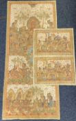 BALINESE KAMASAN SCHOOL large cloth painting - Buddha, figures and foliage, 178 x 79cms, and a