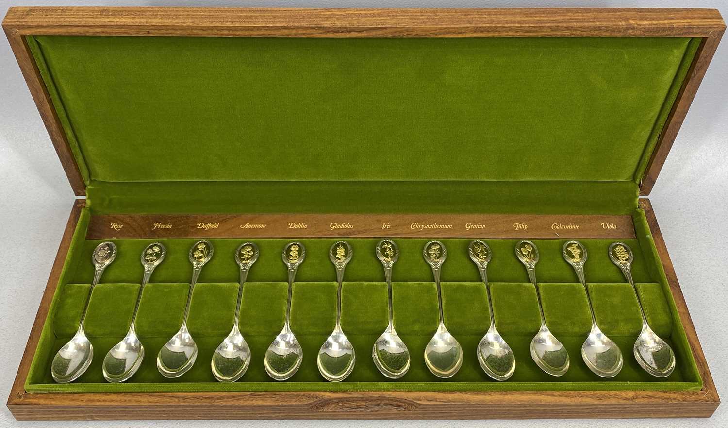 SET OF TWELVE JOHN PINCHES SILVER BOTANICAL SPOONS for the Royal Horticultural Society, Sheffield, - Image 2 of 3