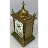 JAPY FRERES GILDED BRASS CASED MANTEL CLOCK, late 19th Century French, the case with central disc