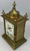 JAPY FRERES GILDED BRASS CASED MANTEL CLOCK, late 19th Century French, the case with central disc