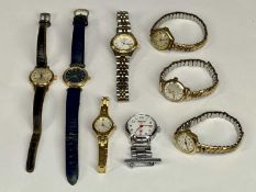 9CT GOLD CASED & OTHER LADIES WRISTWATCH COLLECTION (3 and 4 respectively), the 9ct cased examples