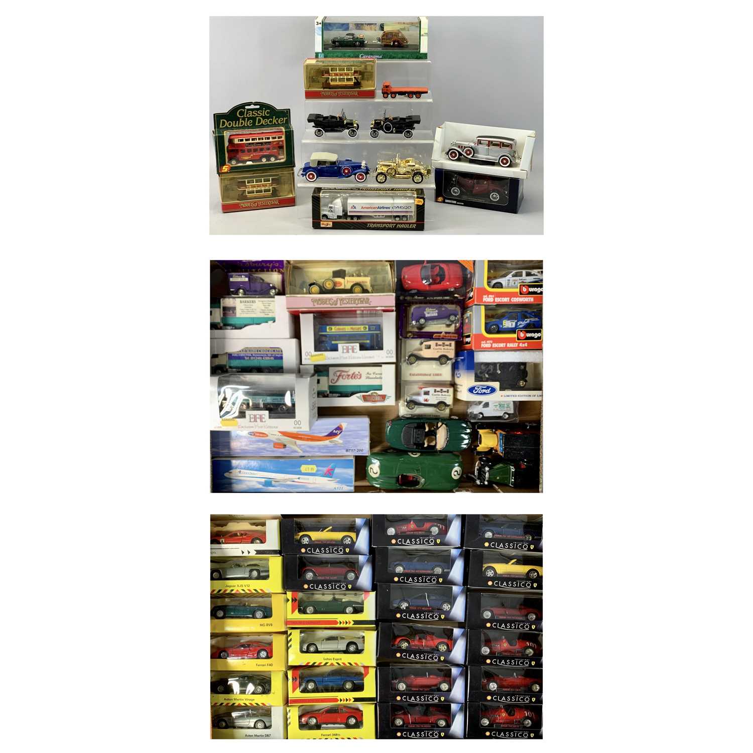 A COLLECTION OF BOXED DIECAST SCALE MODEL VEHICLES Collezione Classico, FA EFE Burago Maisto and