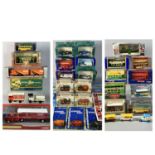 A COLLECTION OF BOXED DIECAST SCALE MODEL VEHICLES mainly Corgi buses and commercials contained in 3