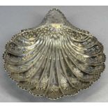 VICTORIAN SILVER SHELL FORM FRUIT DISH, Sheffield 1896, Atkin Brothers, having a crimped and