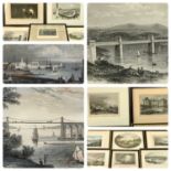 BRITISH TOPGRAPHICAL SCHOOL hand coloured engravings x 12, 19th Century - mainly Anglesey or Menai