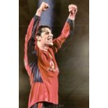 ROBERT HIGHTON limited edition (203/500) colour print - Ruud Van Nistelrooy in Manchester United