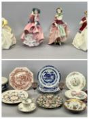 CHINA FIGURINES (4) - Two Royal Doulton - Suzette HN1487 and Top O' The Hill and two Royal Worcester