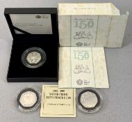 ROYAL MINT BEATRIX POTTER & OTHER SILVER PROOF 50p COINS, including a 2016 150th Anniversary of