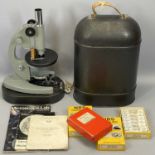 RUSSIAN NOVOSIBIRSK BIOLOGICAL SIMPLIFIED MICROSCOPE, stamped CCPN7800770, circa 1977, with