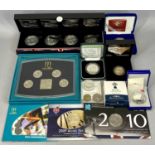 NINE SPORTING RELATED SILVER PROOF COINS & OTHERS includes 2012 Countdown to London cased set of